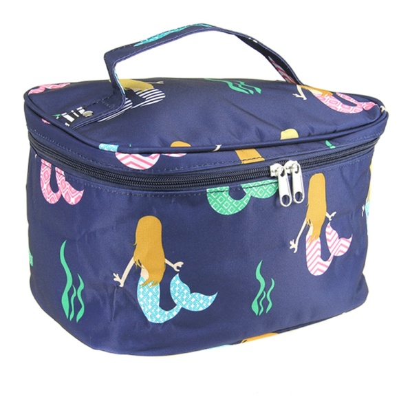 scarlettsbags Handbags - Mermaid Large Collapsable Travel Cosmetic Bag Blue